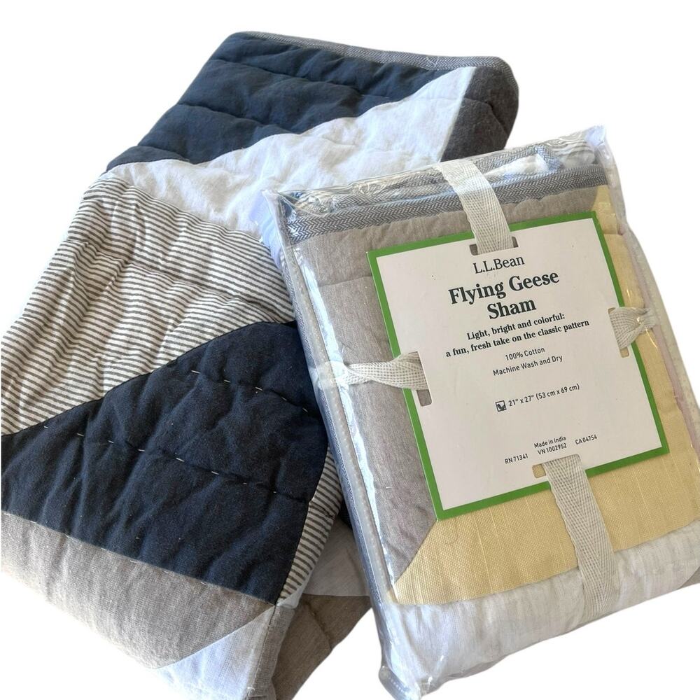 LL Bean Flying Geese Standard Quilted Pillow Sham | set of 2 NEW - Picture 8 of 8